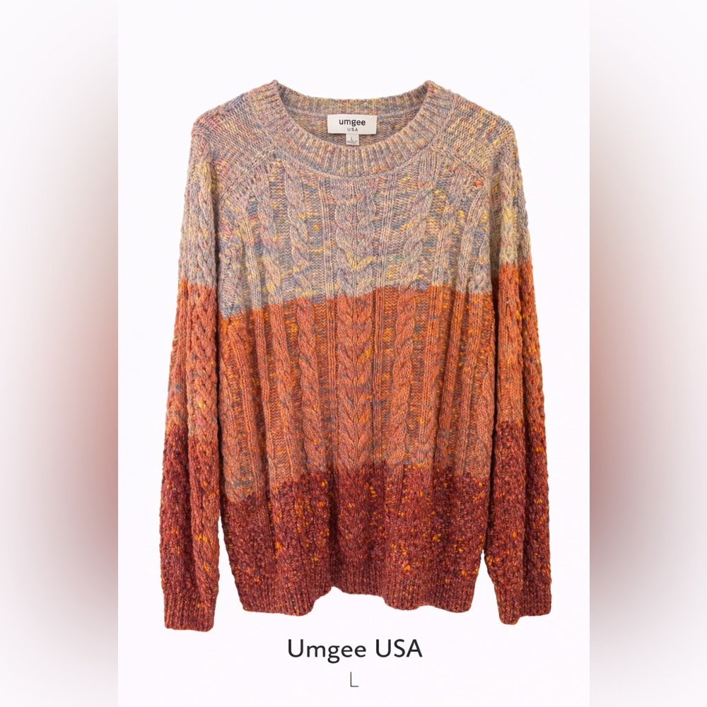 Umgee Pastel Multicolor Knit Sweater size lg
